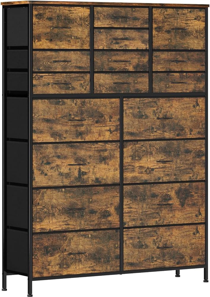 VASICAR Dresser for Bedroom with 18 Drawers, Tall Fabric Storage Dresser, Chest of Drawers for Cl... | Amazon (US)
