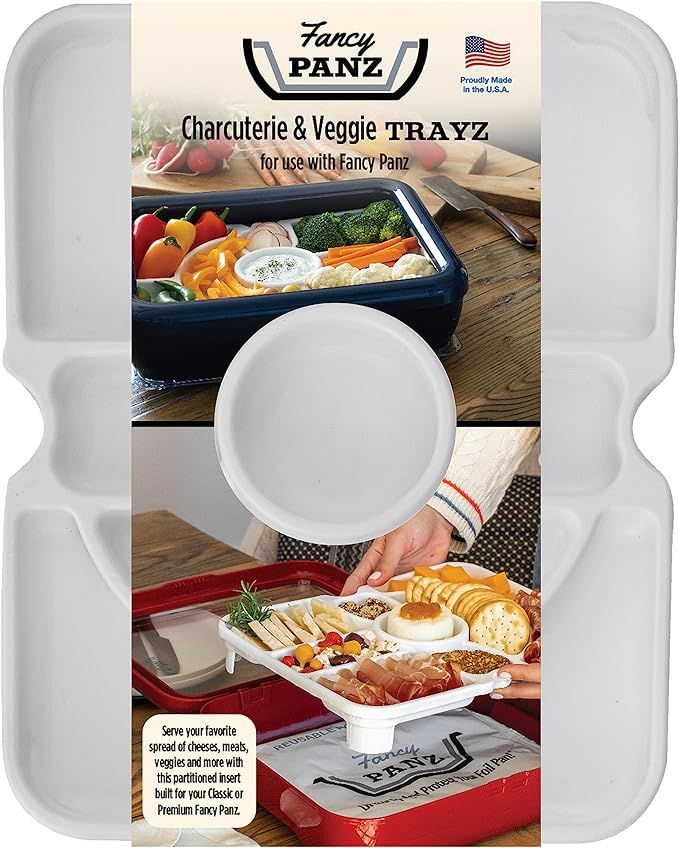 Fancy Panz Charcuterie/Veggie Trayz Insert, White - For Use with Classic and Premium Fancy Panz -... | Amazon (US)