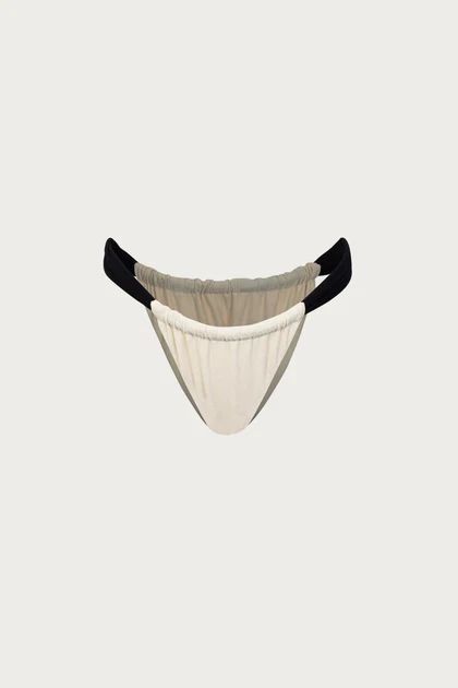 Ruched Bottom (Faux Suede Cream/Black) | SAME