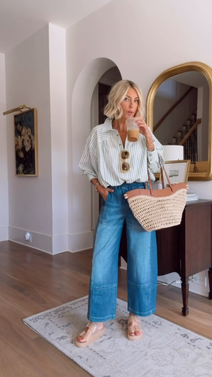 Here’s another way to style this striped button down! It goes perfectly with any pair of jeans! These jeans though are SO comfortable! Use code LOVERLY20 for 20% off when you spend $100 or more at Anthro! Wearing XS! 

Loverly Grey, Anthropologie sale, summer outfit, barrel denim, striped button down, summer outfit 

#LTKSeasonal #LTKSaleAlert