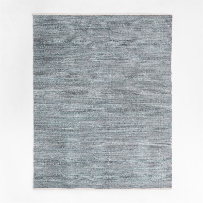 Macon Blue and Ivory Chenille Area Rug 6'x9' + Reviews | Crate & Barrel | Crate & Barrel