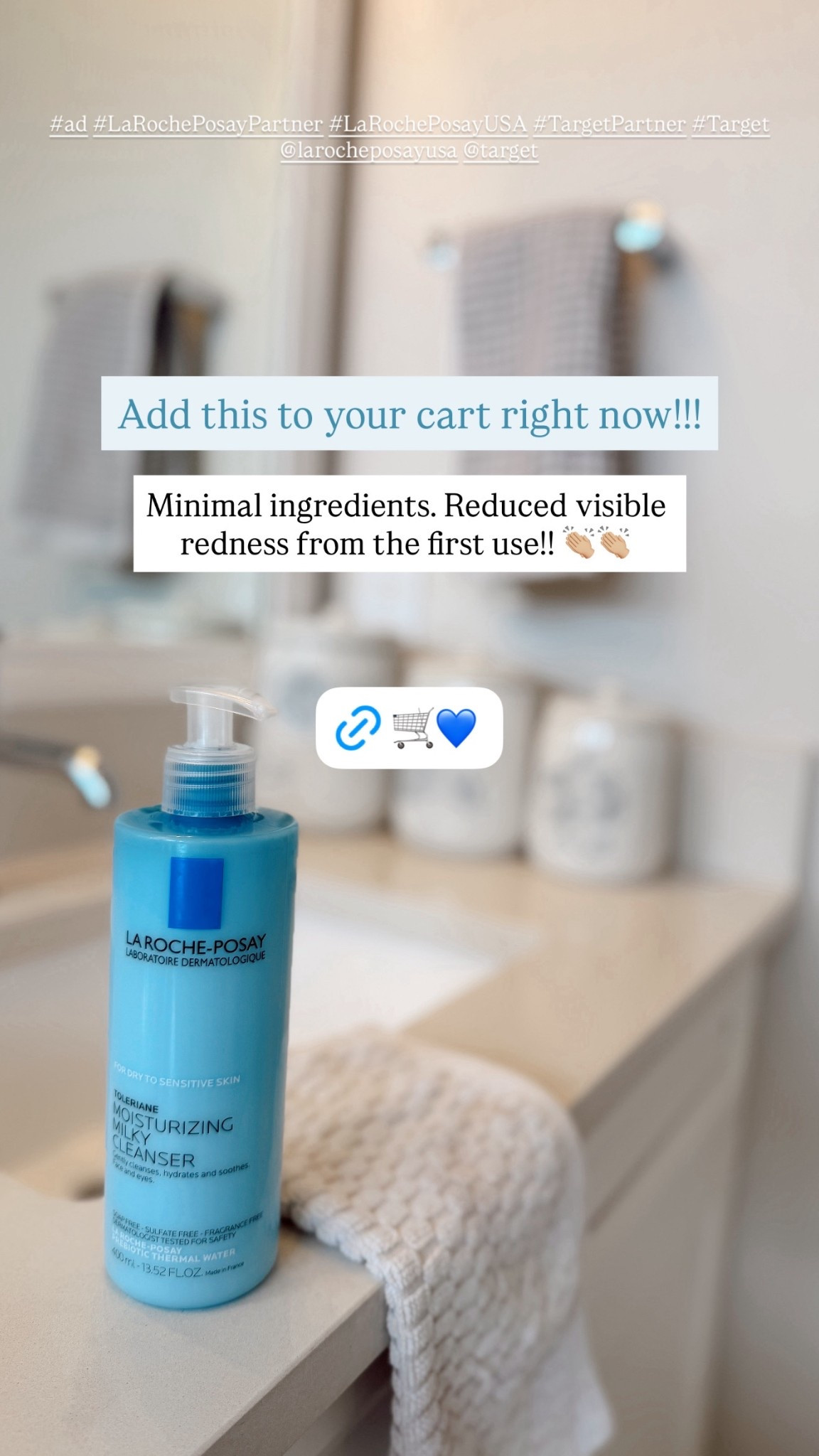 #ad @target @larocheposayusa #TargetPartner #target #LaRochePosayPartner #LaRochePosayUSA This brand has been my obsession for the last year! Truly - my skin has NEVER looked better. I was so excited to try the Toleraine Moisturizing Milky Cleanser and can confirm it’s incredible. Cleanses well without drying out my sensitive skin, reduces redness with just the first use, and contains minimal ingredients. Highly recommend. I know it will be my daily go-to cleanser from here on out! 

#LTKFindsUnder50 #LTKBeauty #LTKgrwm