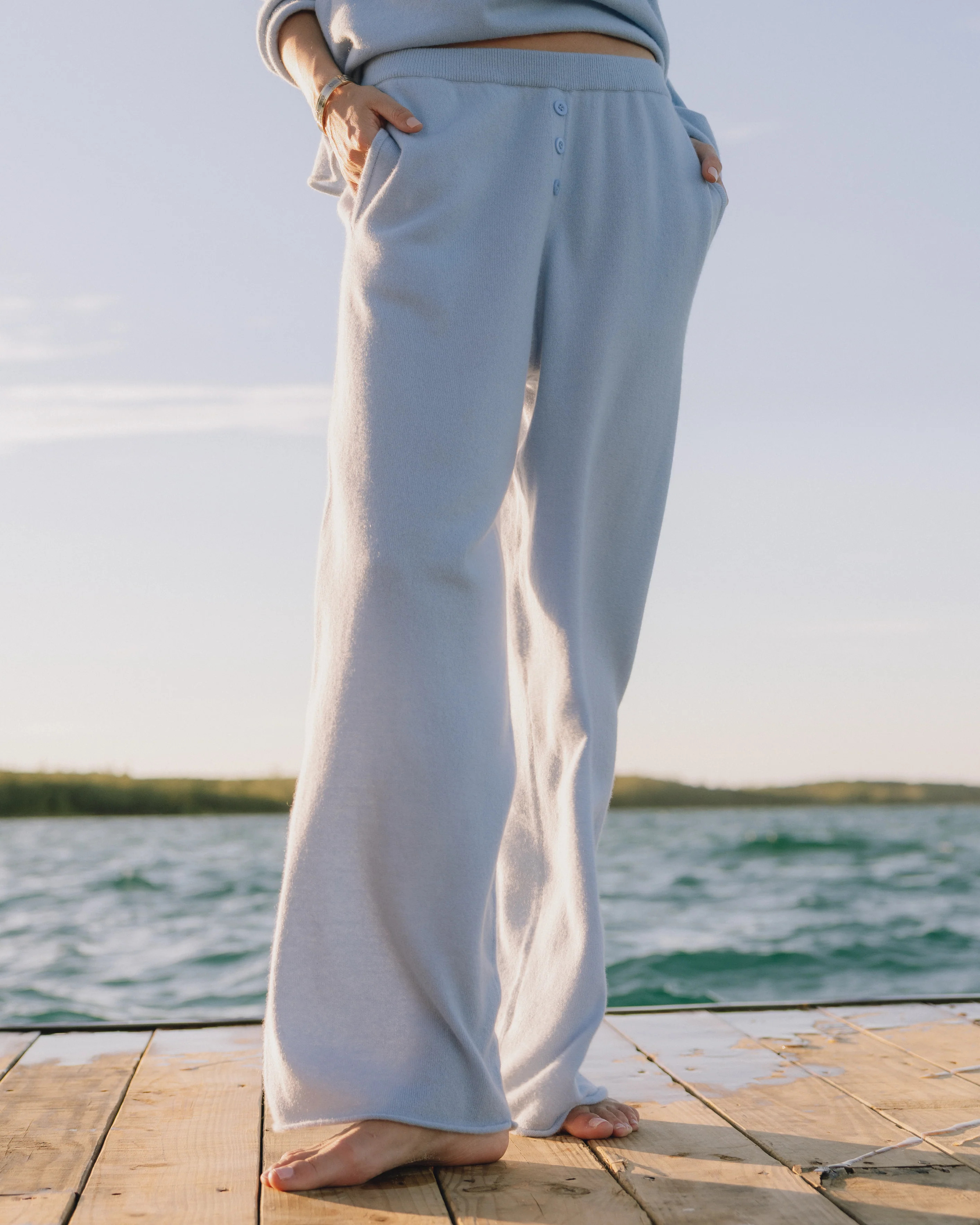 Cashmere Resort Pants - Light Blue | Daily Drills LLC