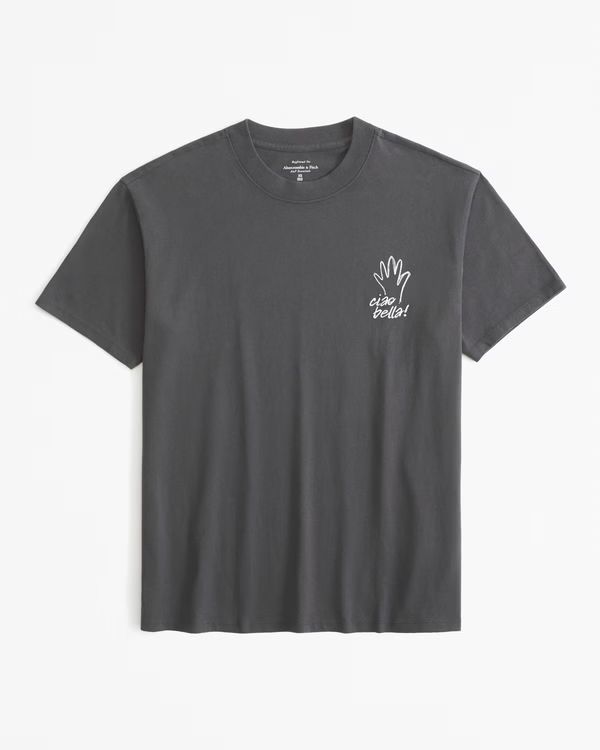 Women's Oversized Italy Graphic Tee | Women's Tops | Abercrombie.com | Abercrombie & Fitch (US)