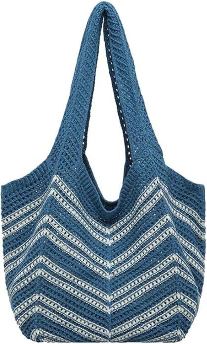 Cute Striped Versatile Shoulder Bag Large Capacity Outdoor Practical Handbag Summer Vacation Bag ... | Amazon (US)