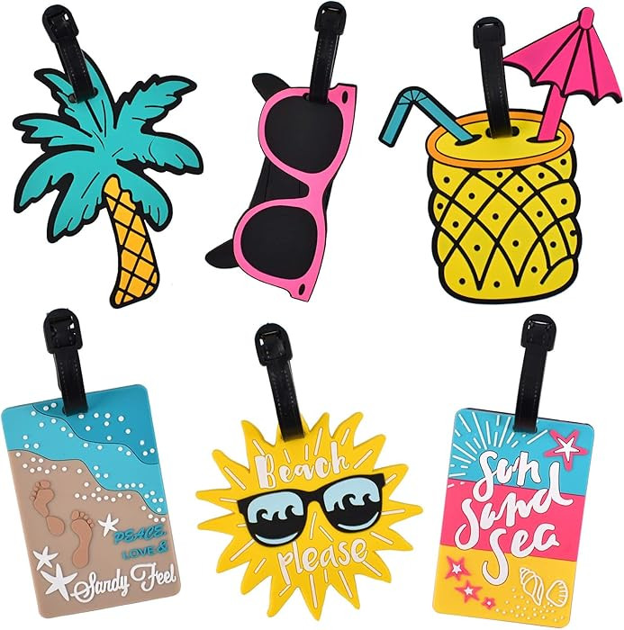 Unique Cute Luggage Tags for Women Men, Travel Suitcase Tags Summer Beach Luggage Tags Series Ide... | Amazon (US)