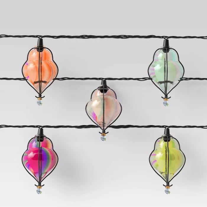 10ct Incandescent Mini Teardrop Outdoor String Lights Multi-Colored - Opalhouse™ | Target
