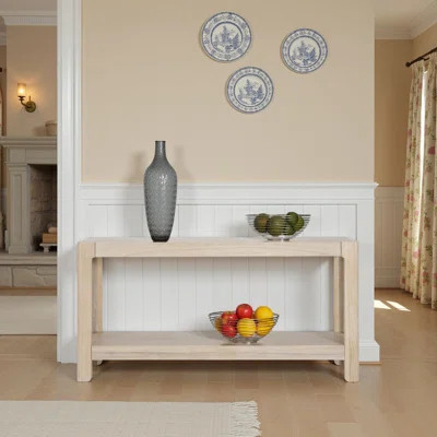 59" Modern Farmhouse Console Table - Premium Wood Veneer & Rounded Corners (Minimalist Entryway Sofa Table) | Wayfair North America