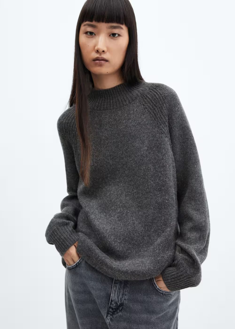 Oversized perkins-neck sweater -  Women | Mango United Kingdom | MANGO (UK)
