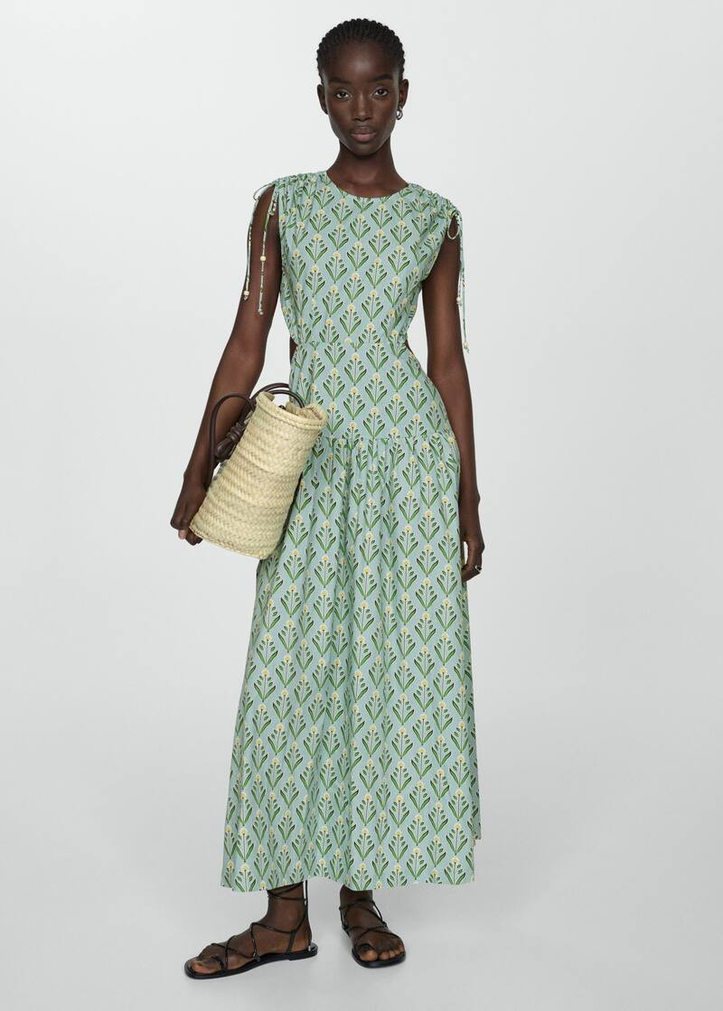 Printed dress with openings -  Women | Mango USA | MANGO (US)