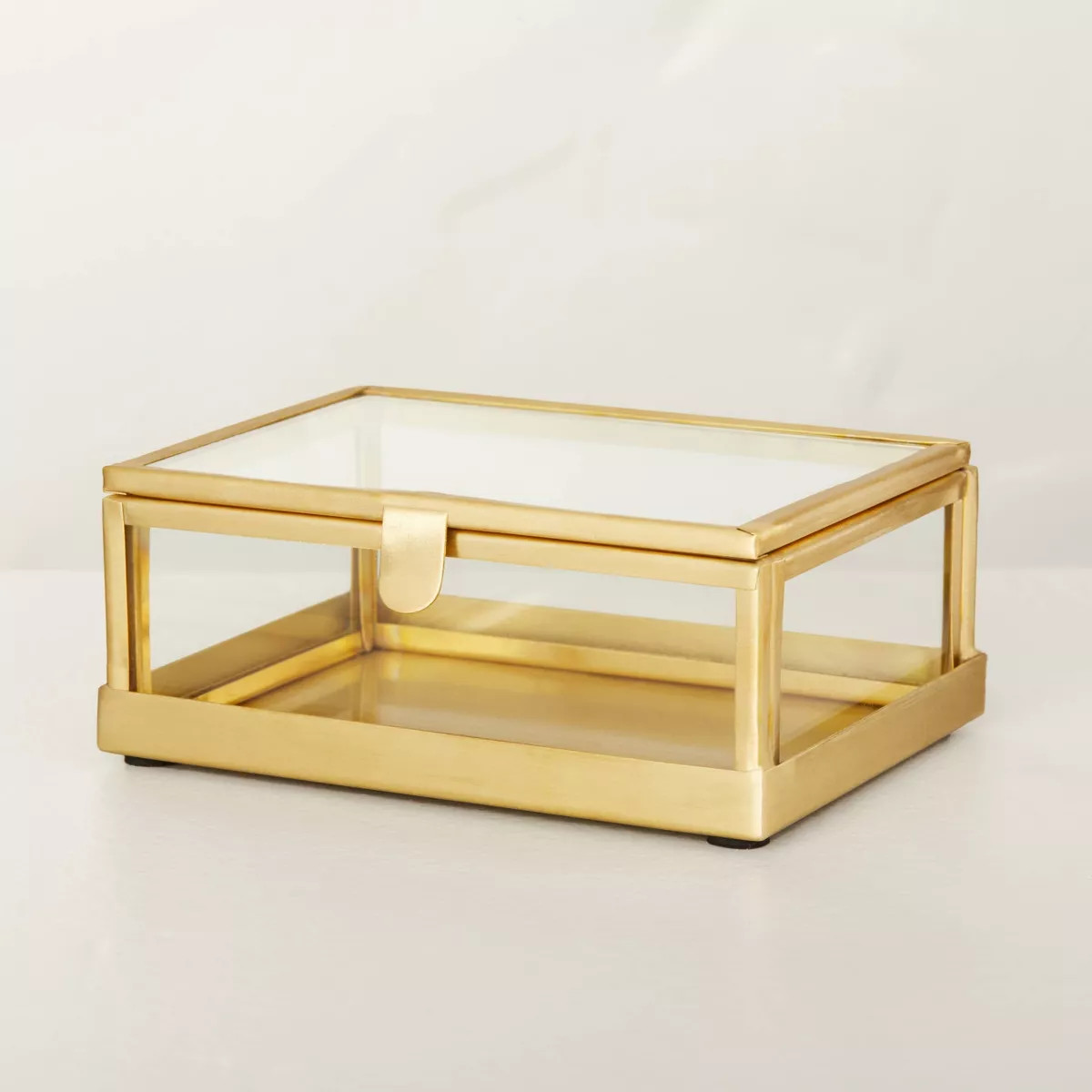 3"x4" Metal & Glass Trinket Box Brass Finish - Hearth & Hand™ with Magnolia | Target
