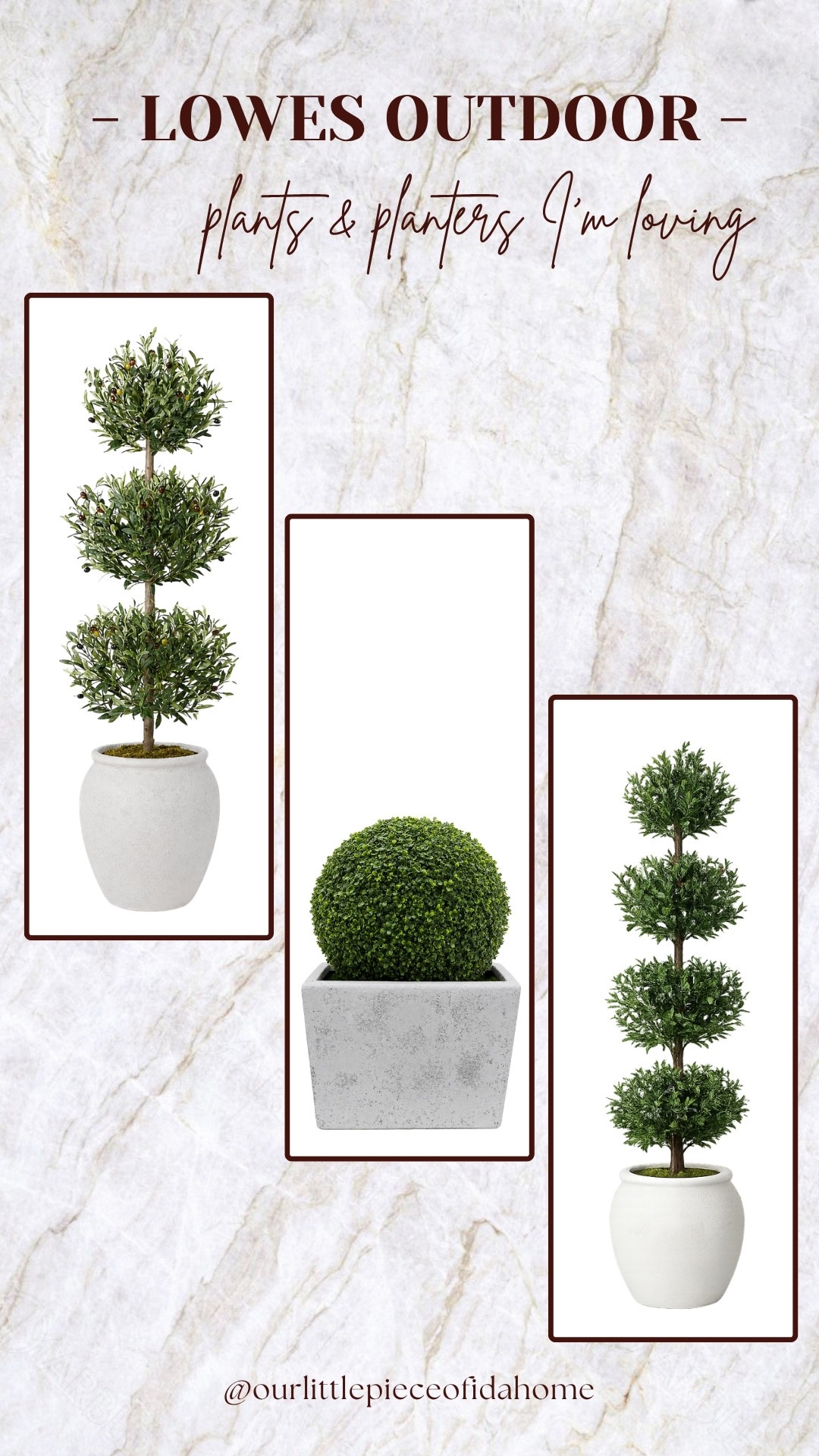 I’ve been finding so many good outdoor planters and faux greenery at Lowe’s lately. These are the pieces I would use to make a front porch or patio feel more finished without a lot of upkeep.

The neutral planters and sculptural topiary trees give that high-end outdoor look while still feeling simple and timeless.
@lowes

#LTKU #LTKHome #LTKSaleAlert