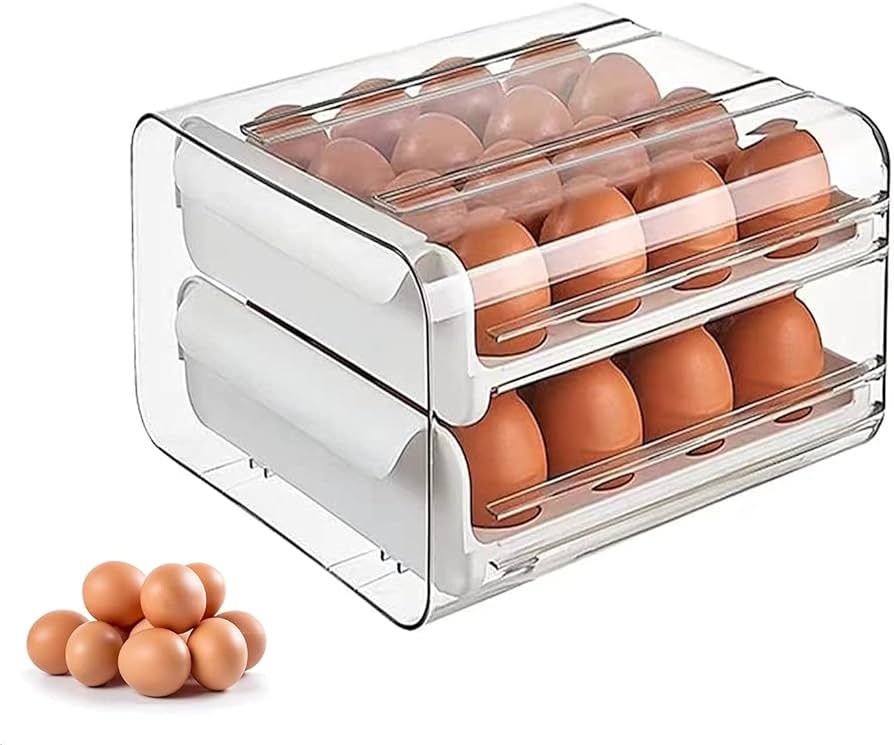 Polypropylene Egg Storage Box, Sturdy, White, 9.3 x 8.4 x 5.3 in | Amazon (US)