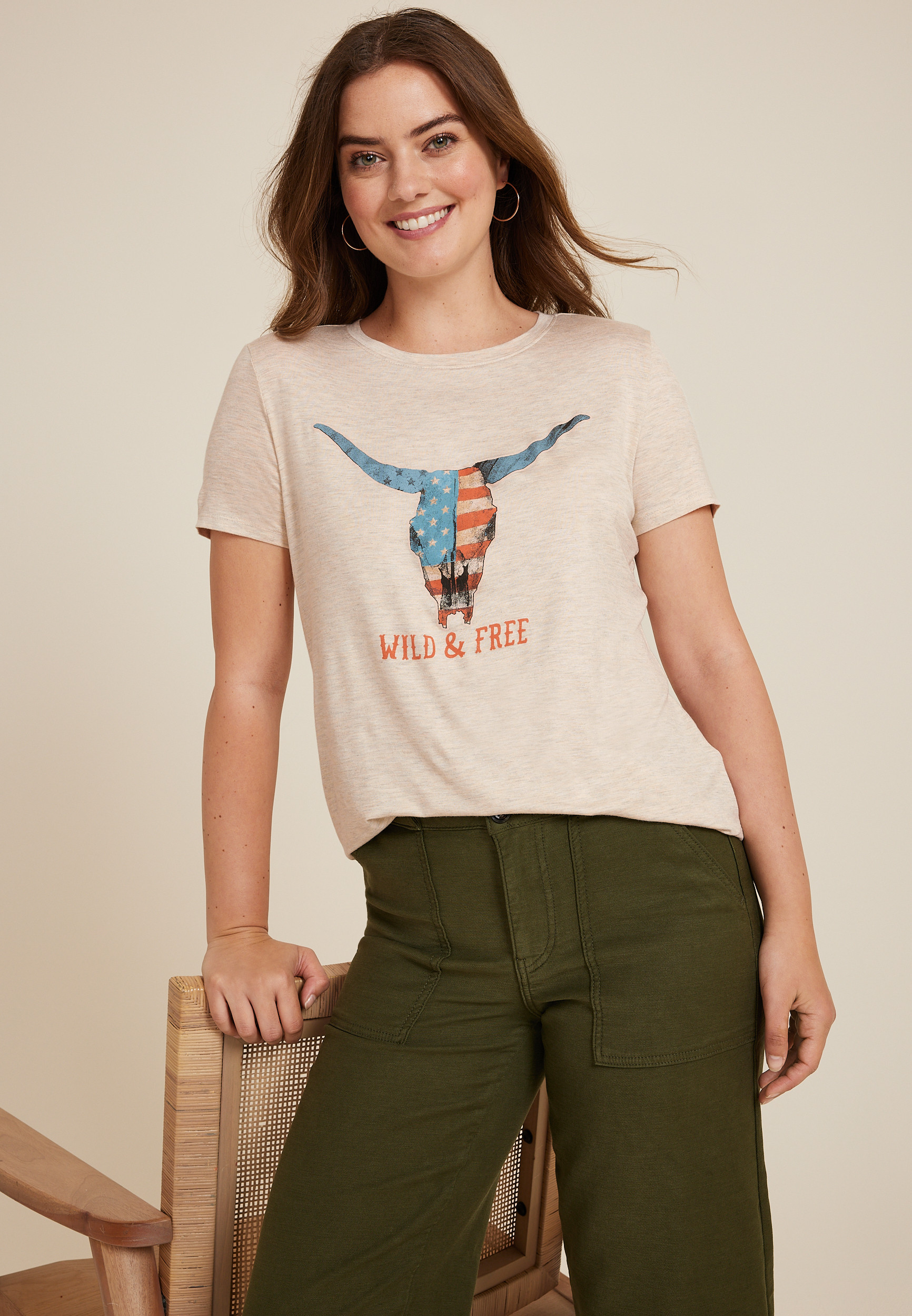 Maurices Women's Large Size Americana Graphic Tee | Maurices