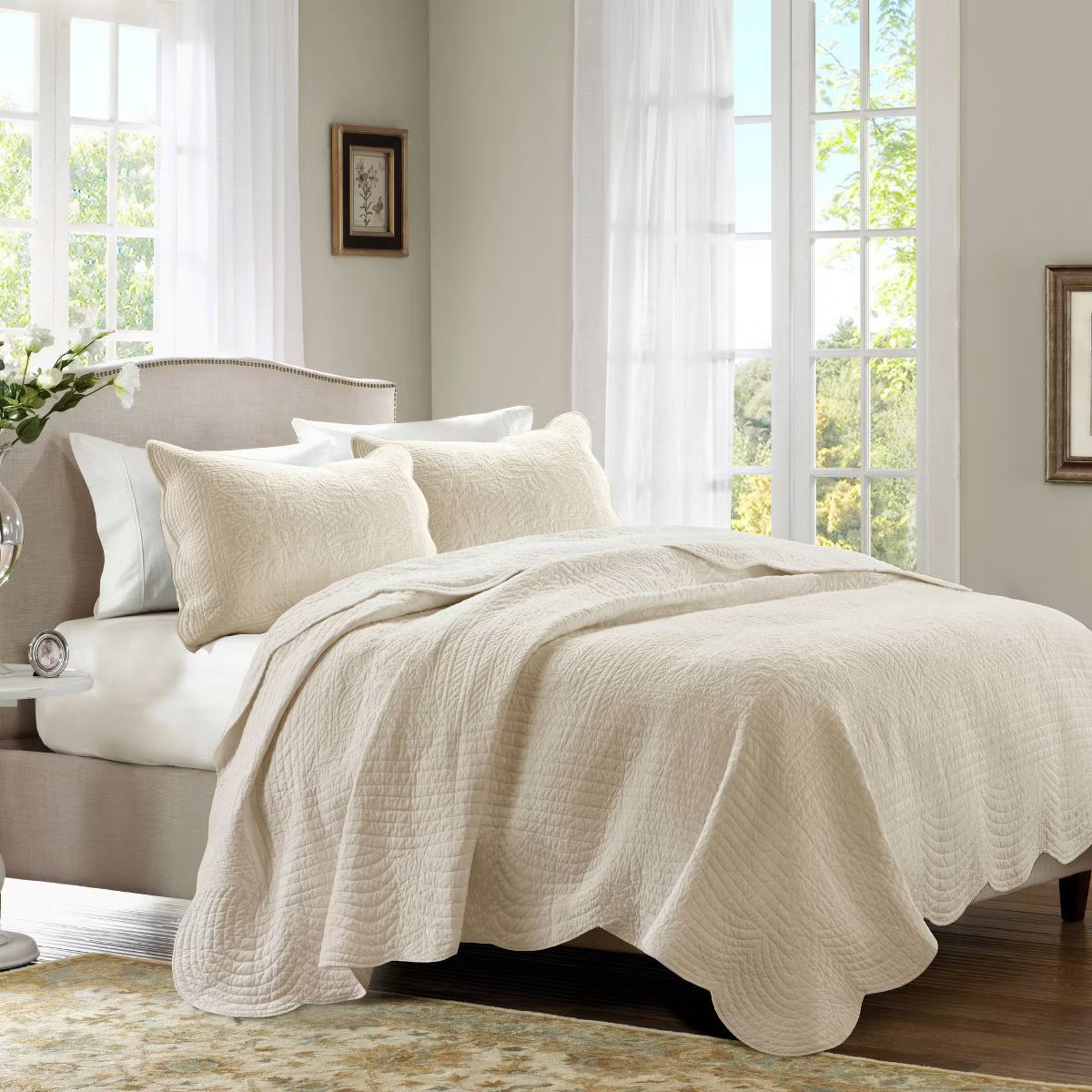 Madison Park 3pc Genoa Scalloped Edge Reversible Coverlet Set | Target