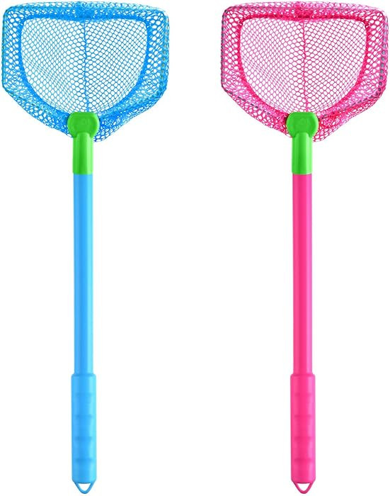 Coopay 2 Pieces Butterflies Fishing Net Catching Bug Floating Bait Beach Nets for Outdoor Playing | Amazon (US)