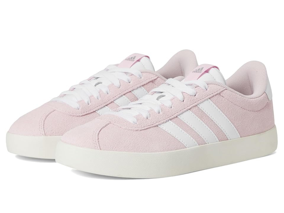 adidas VL Court 3.0 Women's Shoes Clear Pink/White/Off-White : 7.5 B - Medium, Leather | Zappos