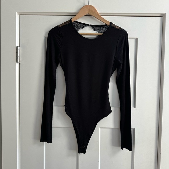Open Back Lace Detail Long Sleeve Bodysuit | Poshmark