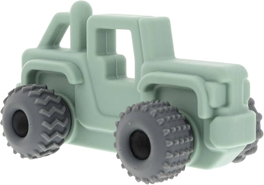 Nuby Silicone Teether Toy for Babies - Textured Teething Green Jeep Car with Moving Wheels - Soot... | Amazon (US)