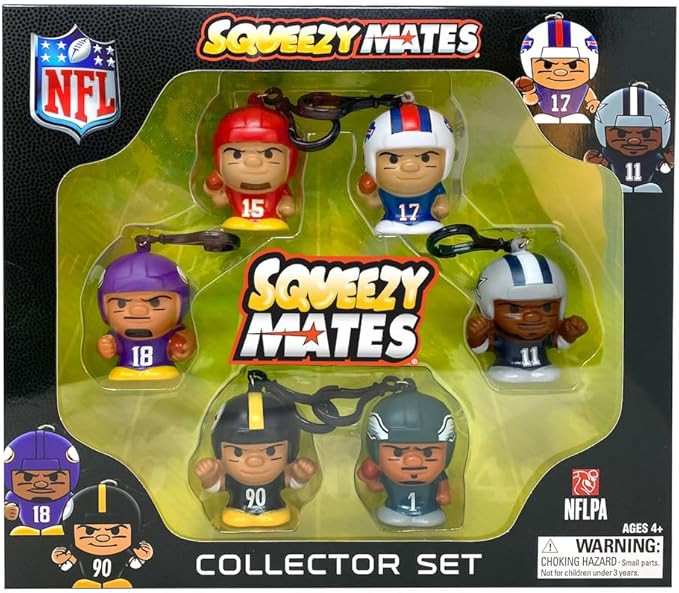Party Animal Squeezymates NFL 2023 Collector Box Set, 6 Figures, 2 1/2 Inch Tall, Team Colors | Amazon (US)