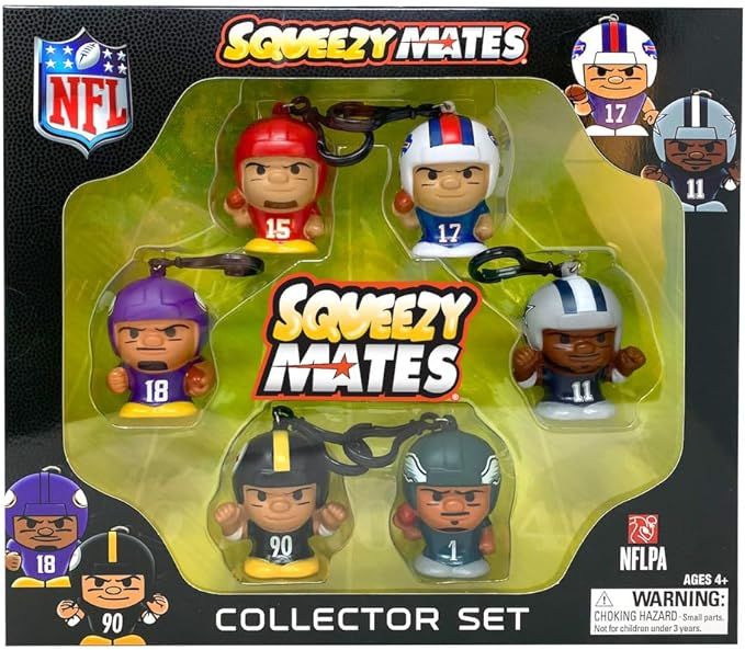 Party Animal Squeezymates NFL 2023 Collector Box Set, 6 Figures, 2 1/2 Inch Tall, Team Colors | Amazon (US)
