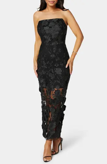 bebe Strapless 3D Floral Lace Maxi Dress | Nordstromrack | Nordstrom Rack