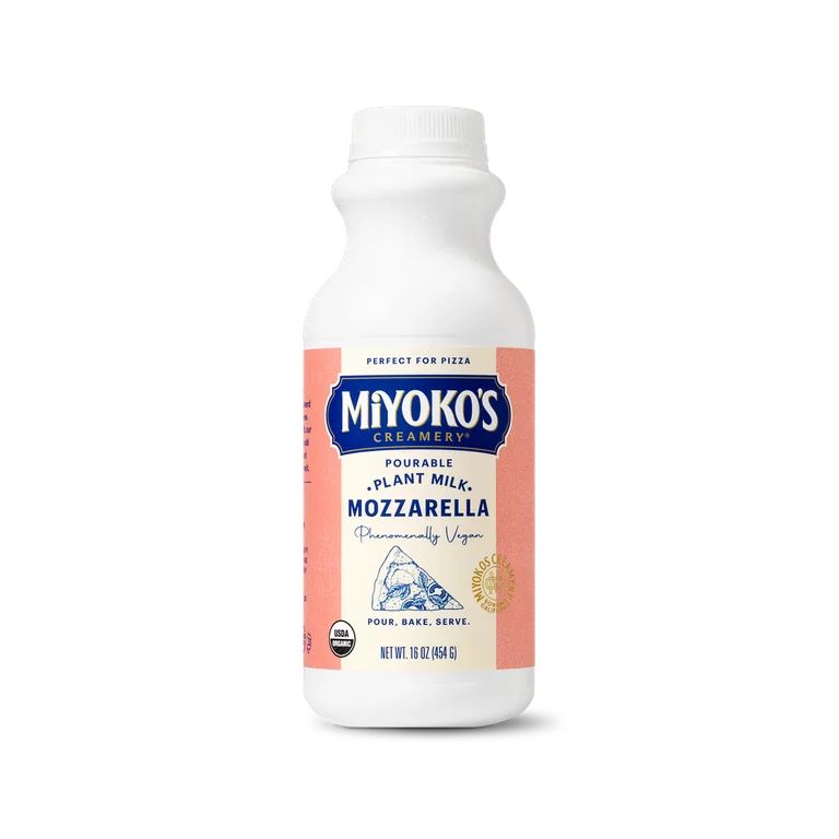 Miyoko's Creamery Liquid Vegan Pizza Mozzarella Cheese Spread, Refrigerated Plastic Bottle 16 oz | Walmart (US)