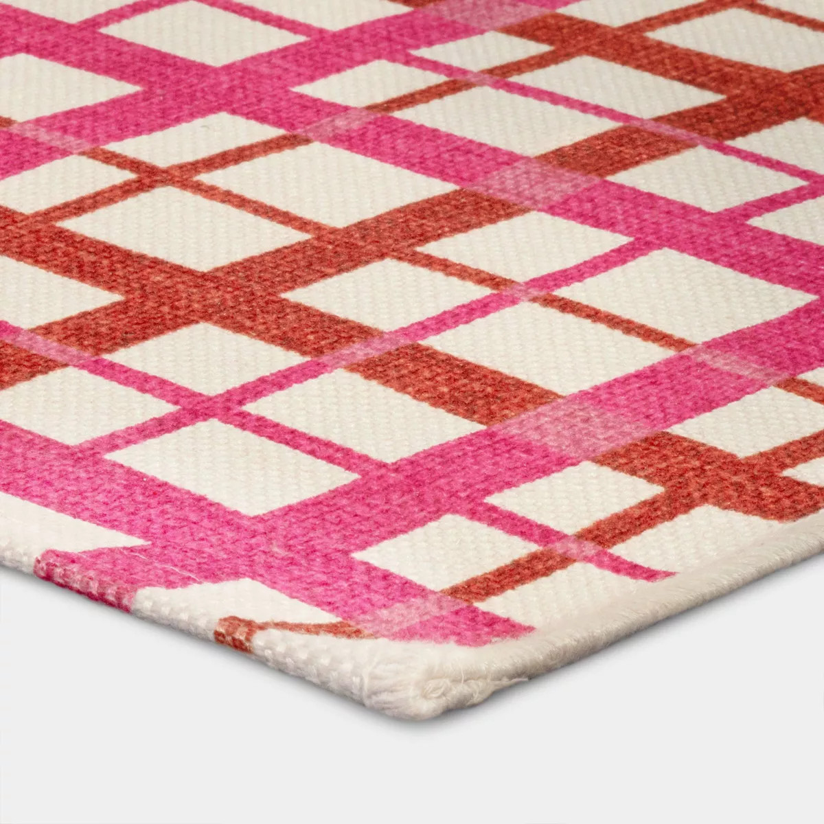Valentine's Day Plaid Scatter Accent Rug Pink/Red/White - Room Essentials™ | Target