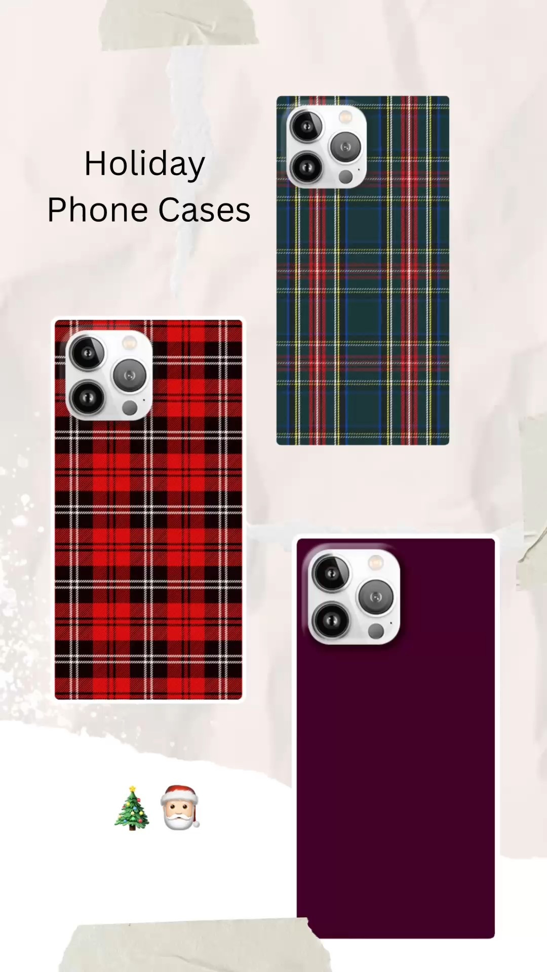 Lovvvvve these square shaped phone cases! Holiday themed phone cases 

- red plaid- green plaid - burgundy, wine colored phone cases- festive phone case - holiday phone case - square phone case - plaid phone case - Christmas theme - 

#LTKFindsUnder50 #LTKGiftGuide #LTKHoliday