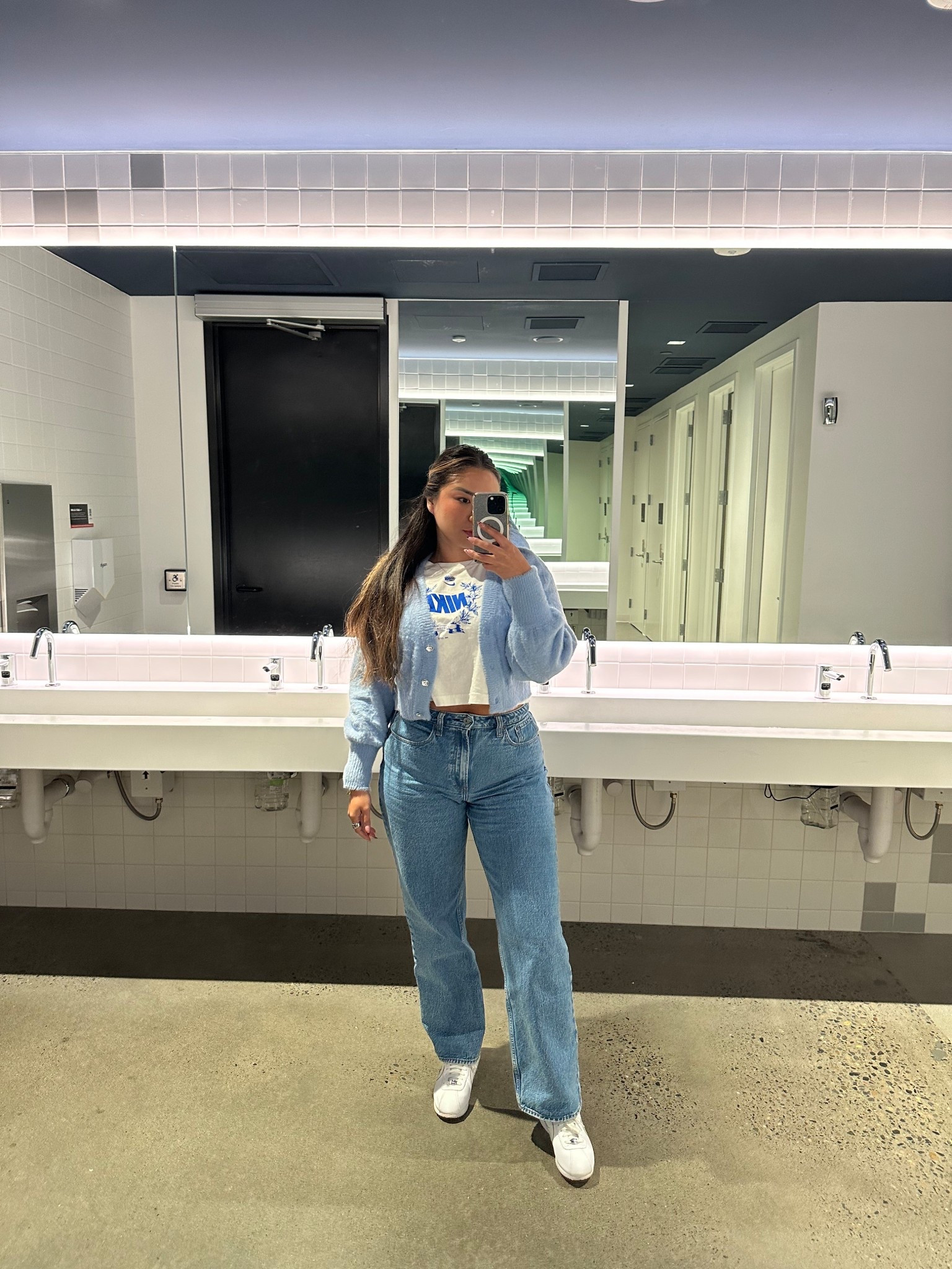 My favorite jeans and this comfy fuzzy sweater are a go to office outfit! 
