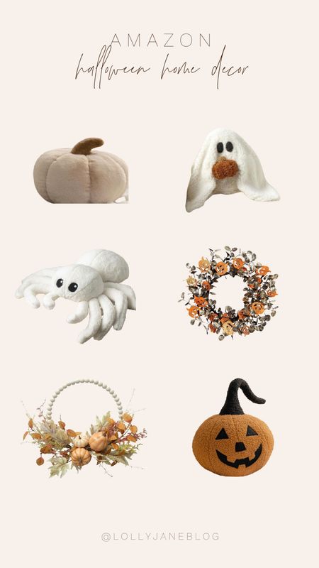 These are some adorable Amazon Halloween Home Decor favorites. These home decorations are perfect for a neutral halloween vibe! 🎃 
This halloween/ fall wreath is just the perfect mix of cute and spooky! 
Pumpkin decorations are a perfect way to bring halloween into your home while still being trendy. 😉
We are obsessed with these halloween pillows! The ghost throw pillow goes perfectly with the spider throw pillow. They are fun for the kids, but are also adorable. 

Amazon for the win! 🤍🍁

#LTKSeasonal #LTKhome #LTKstyletip