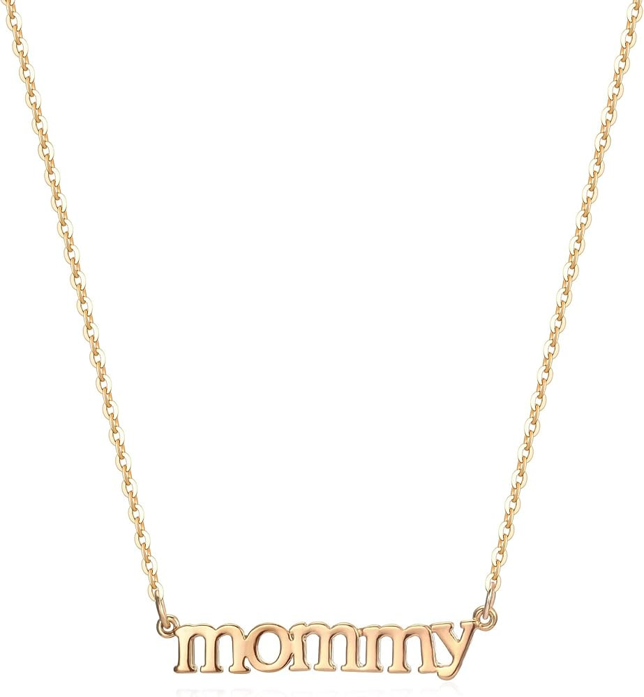 MEVECCO Gold Dainty Mom Necklace,14K Gold Plated Cute Tiny Mom Personalized Name Charm Necklace D... | Amazon (US)