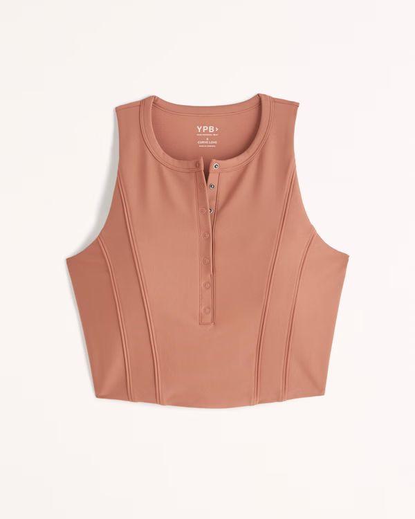 Women's YPB sculptLUX Curve Love Plunge Henley Slim Tank | Women's Clearance | Abercrombie.com | Abercrombie & Fitch (US)