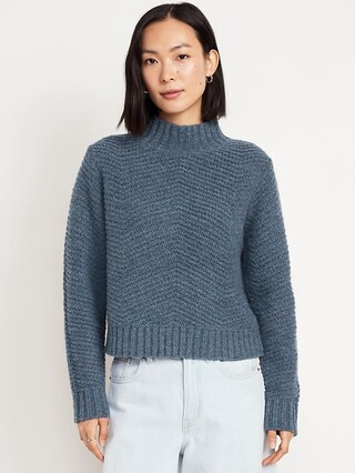 Mock-Neck Crop Sweater | Old Navy (US)