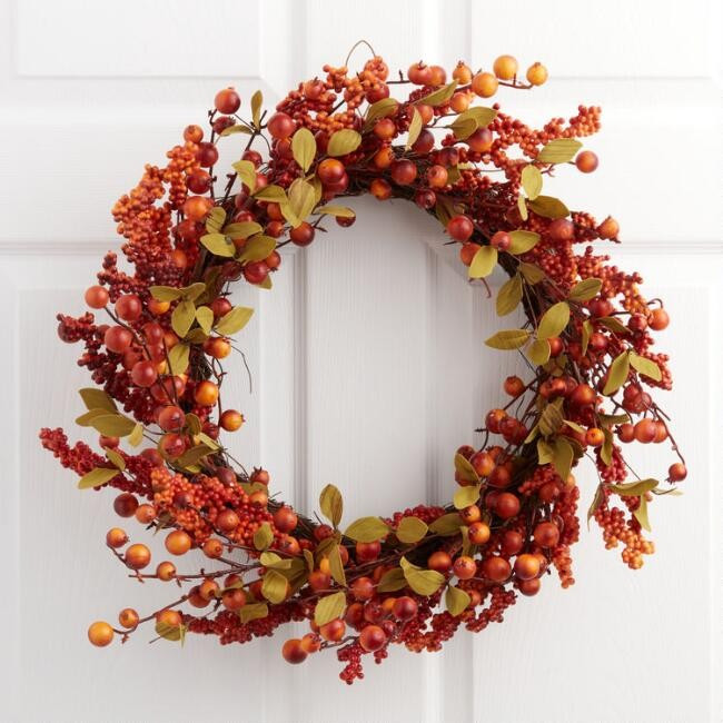 Pier Place Faux Harvest Berry Wreath | World Market