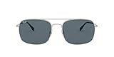 Ray-Ban RB3611 Square Sunglasses, Silver/Blue, 60 mm | Amazon (US)