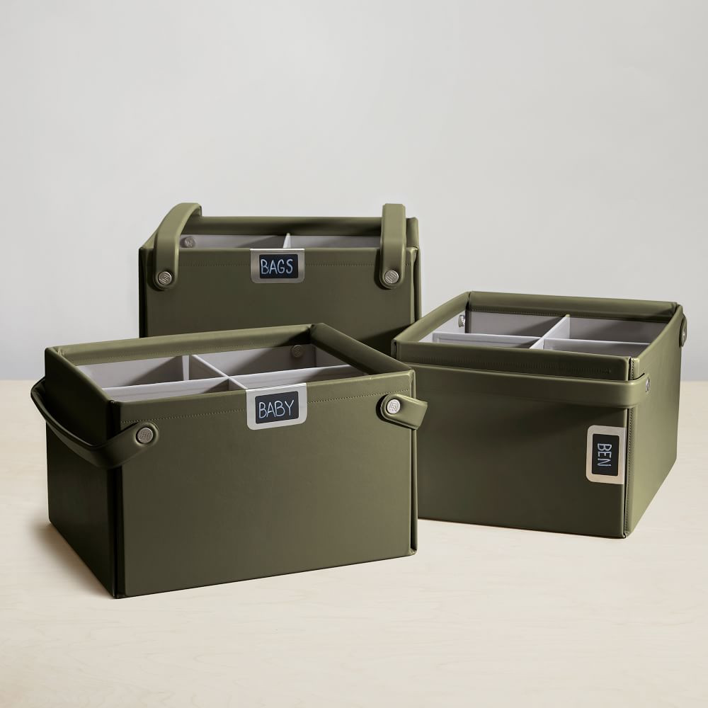 Folden Lane Collapsible Vegan Leather Baskets | West Elm (US)