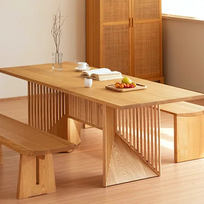 Solid Wood Dining Table Rectangular Dining Table | Wayfair North America