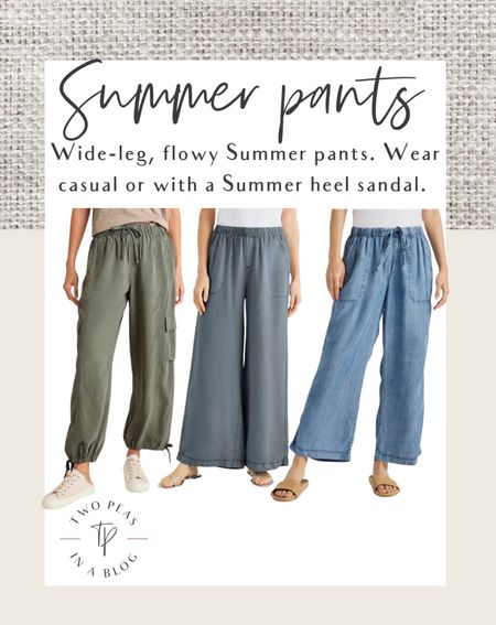 Summer wide-leg flowy pants. 
Easy to style and wear casual or dressier with a heel sandal. 
I have size XS 

#LTKSeasonal #LTKStyleTip #LTKOver40