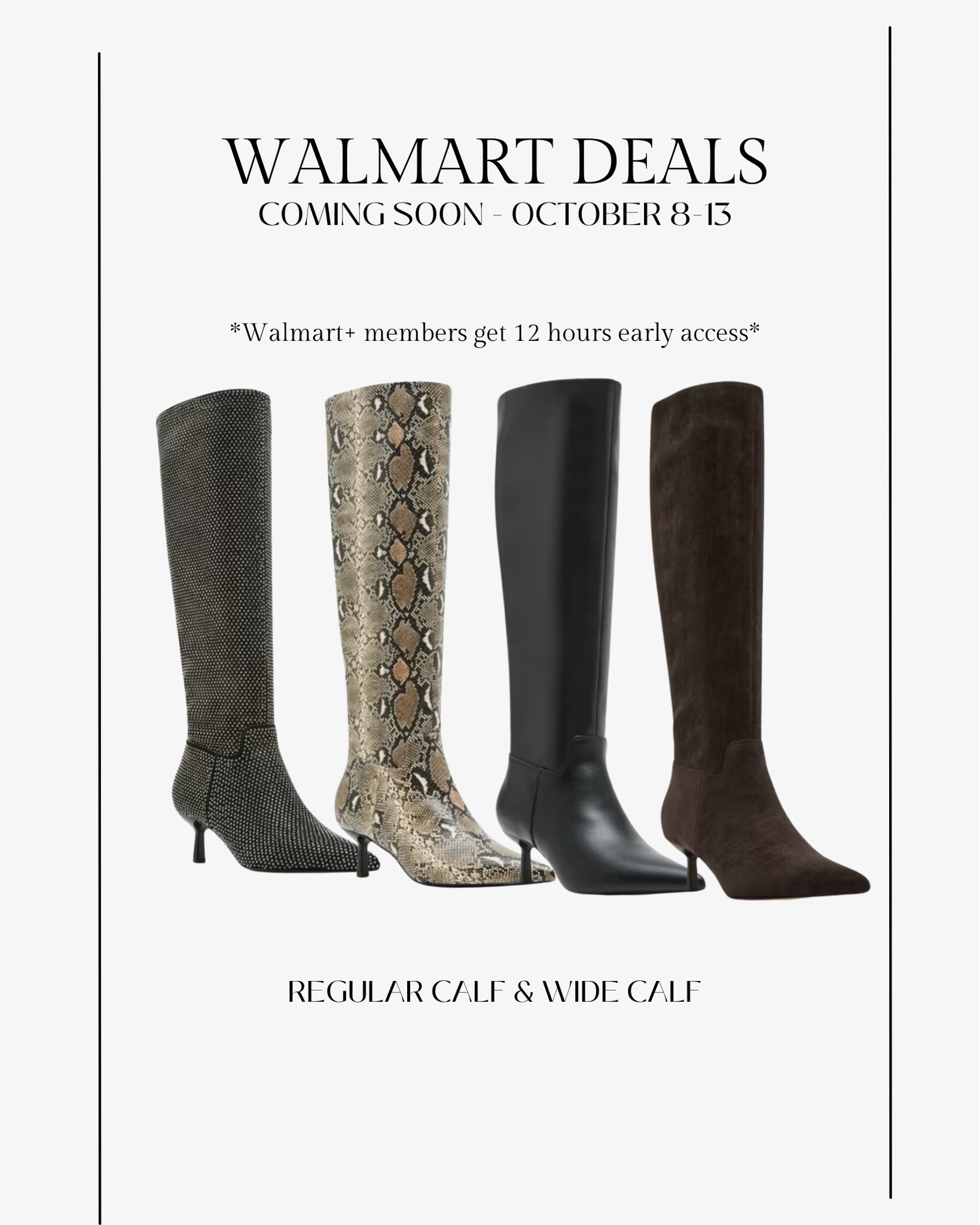 These boots will be on Walmart October Deals from 10/8 to 10/13! Add to cart and sign up for Walmart+ to be the first to shop (members get to shop 12 hours before the public ✨)

#walmartpartner @walmart #walmartdeals

#LTKSaleAlert #LTKFindsUnder100