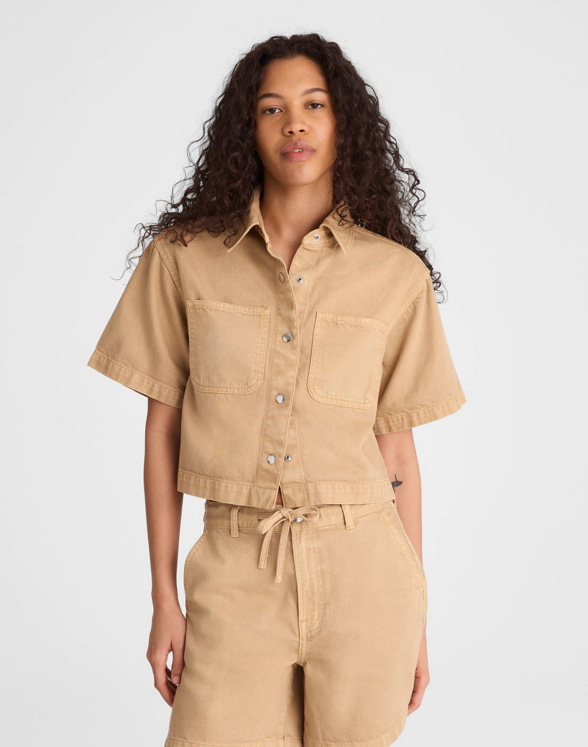 Boxy Crop Button-Up Shirt in Airy Denim | Madewell