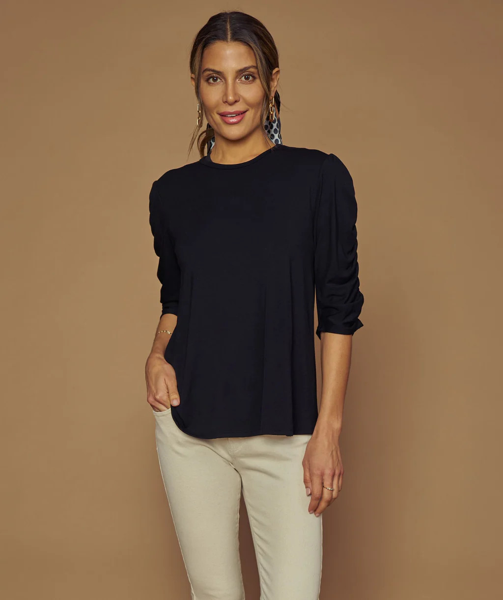 The Ruched Sleeve Bra Tee | Shebird