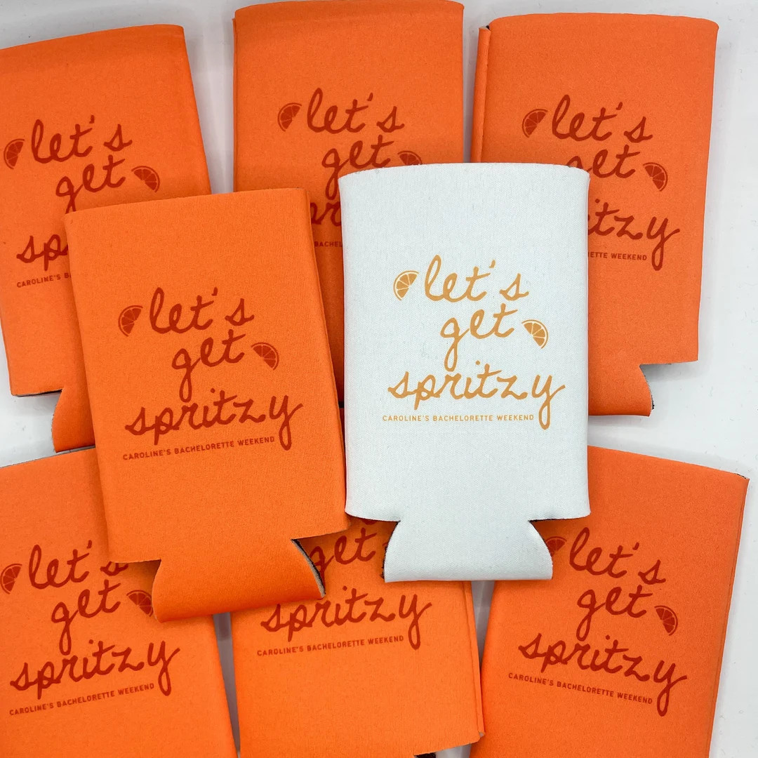 Personalized Spritz Bachelorette Can Coolers Cocktail Bridal Favors Bachelorette Party Beach Can ... | Etsy (US)