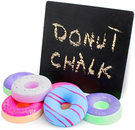 Boley Donut Chalk - 6 Piece Set of Jumbo Multi-Colored Sidewalk Chalk for Indoor & Outdoor Use - Big | Amazon (US)