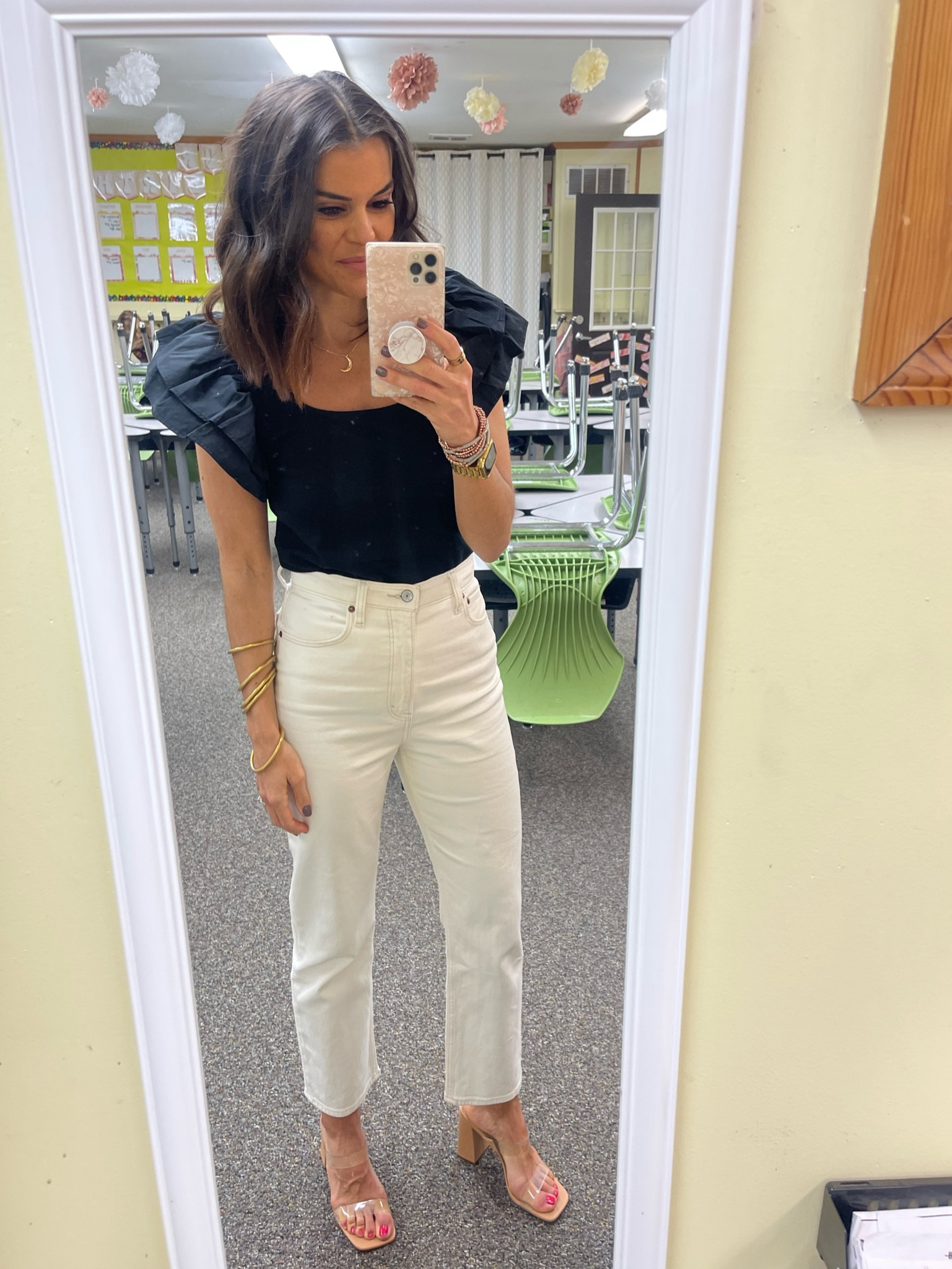 Today’s classroom #ootd
Target tee- only $15! Size small
Abercrombie jeans- Tts, 25% off!
Target heels, Tts. Bogo50% off! 

#LTKshoecrush #LTKSeasonal #LTKsalealert