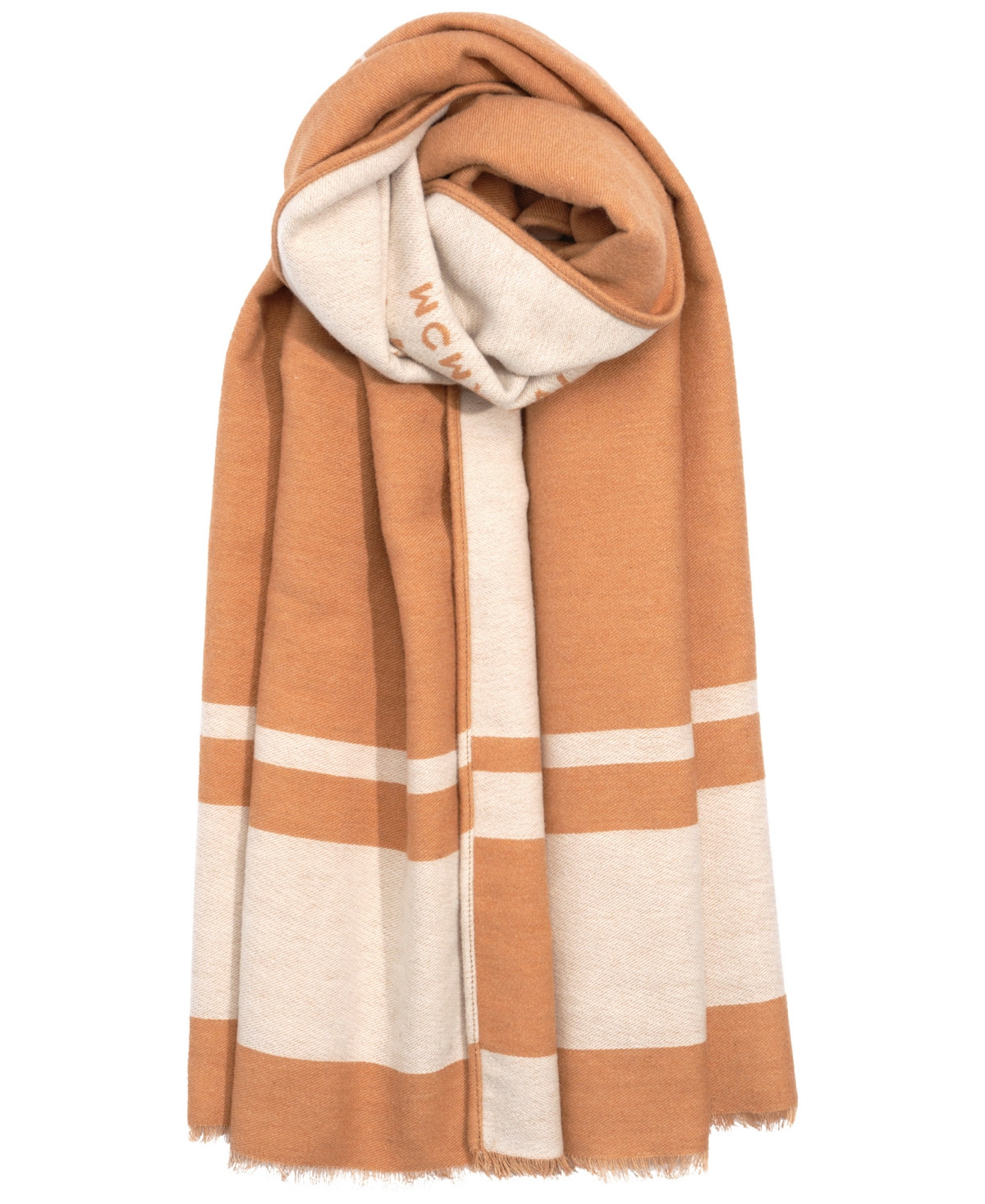 Lauren Ralph Lauren Crest Jacquard Wrap - Camel/Cream | Macy's