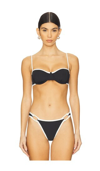 Solid & Striped Jordana Bikini Top in Black. - size S | Revolve Clothing (Global)