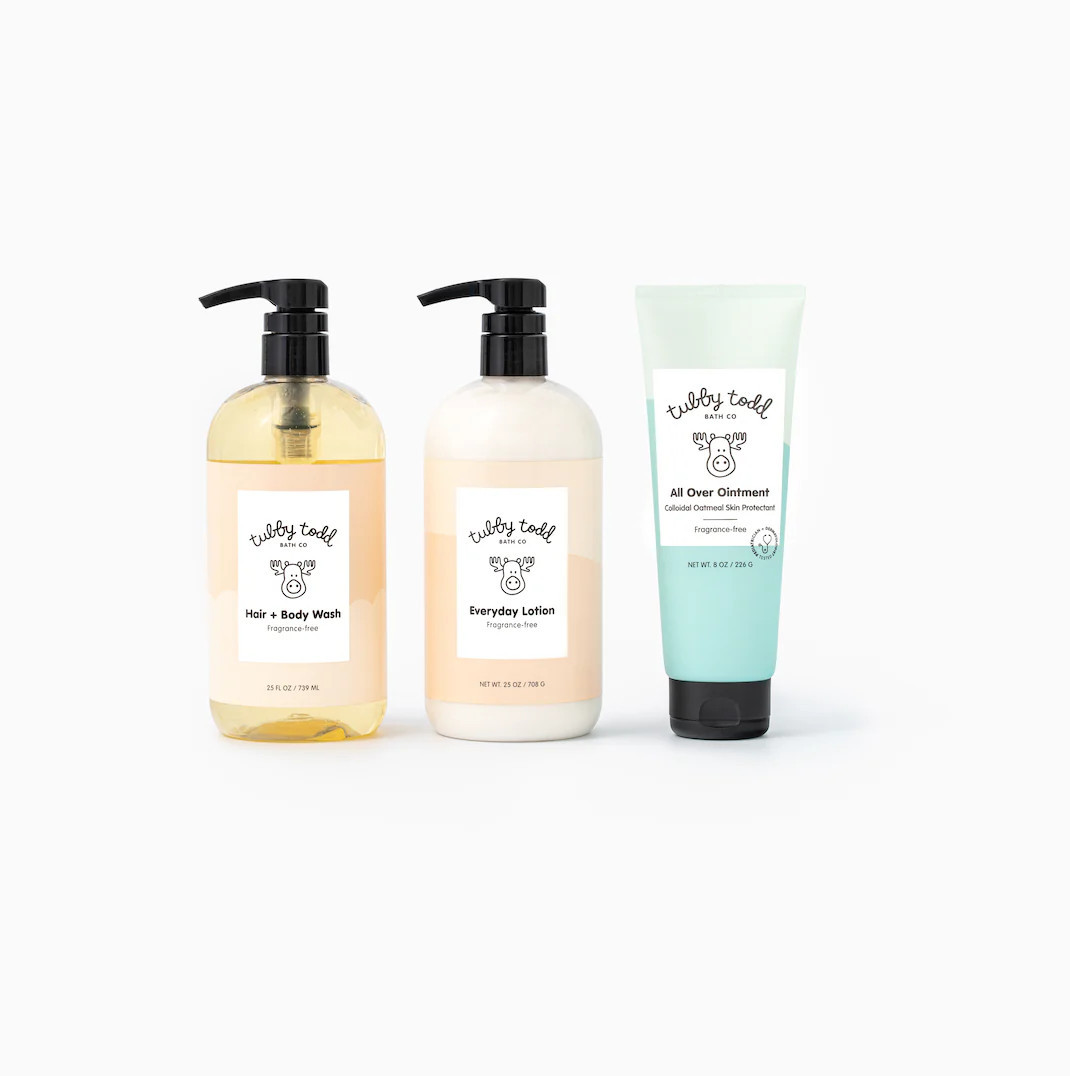The Regulars Bundle - Fragrance-free / 25 oz + Tube | Tubby Todd Bath Co.