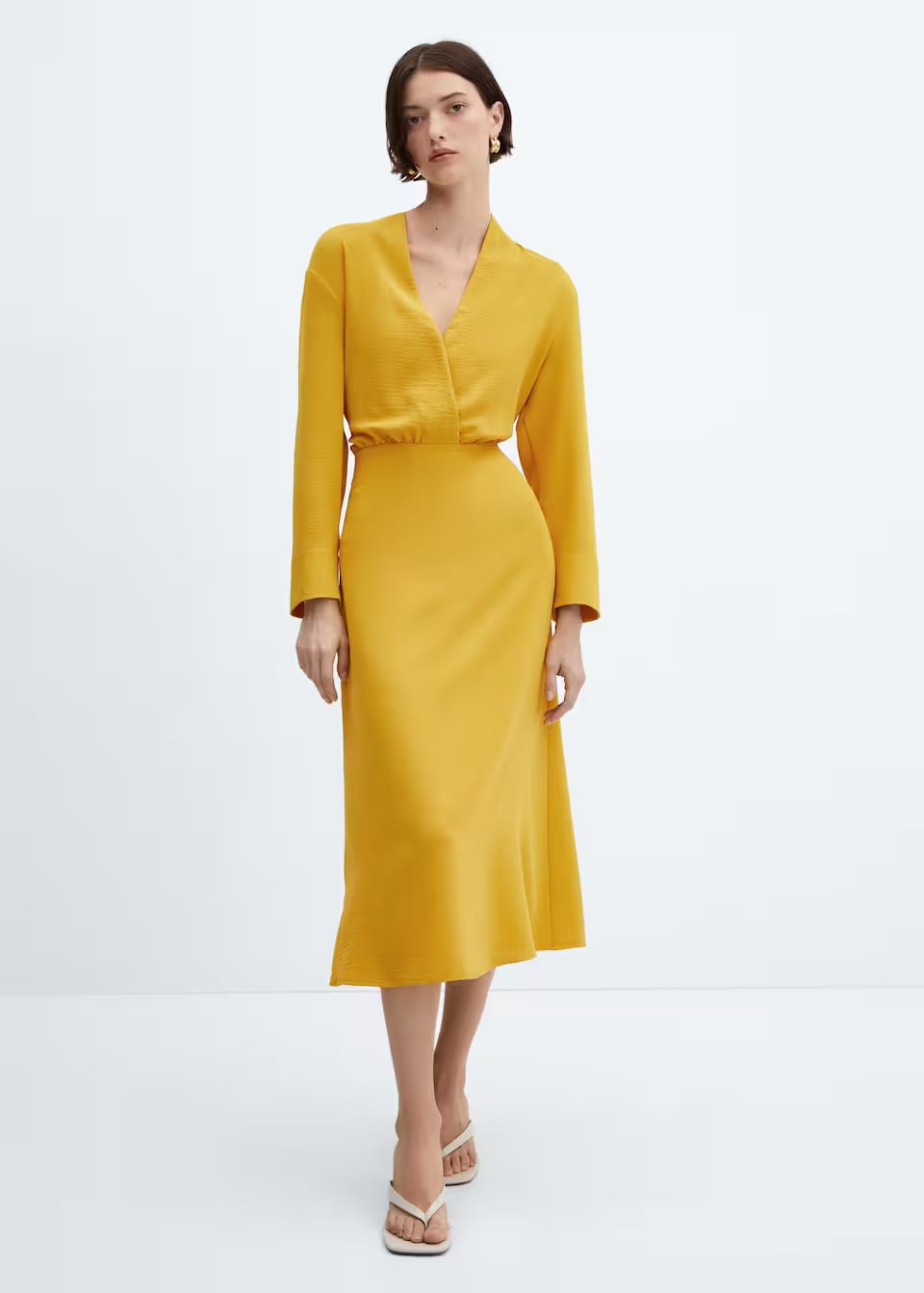 Wrapped midi dress - f foDresses Women | Mango USA | MANGO (US)