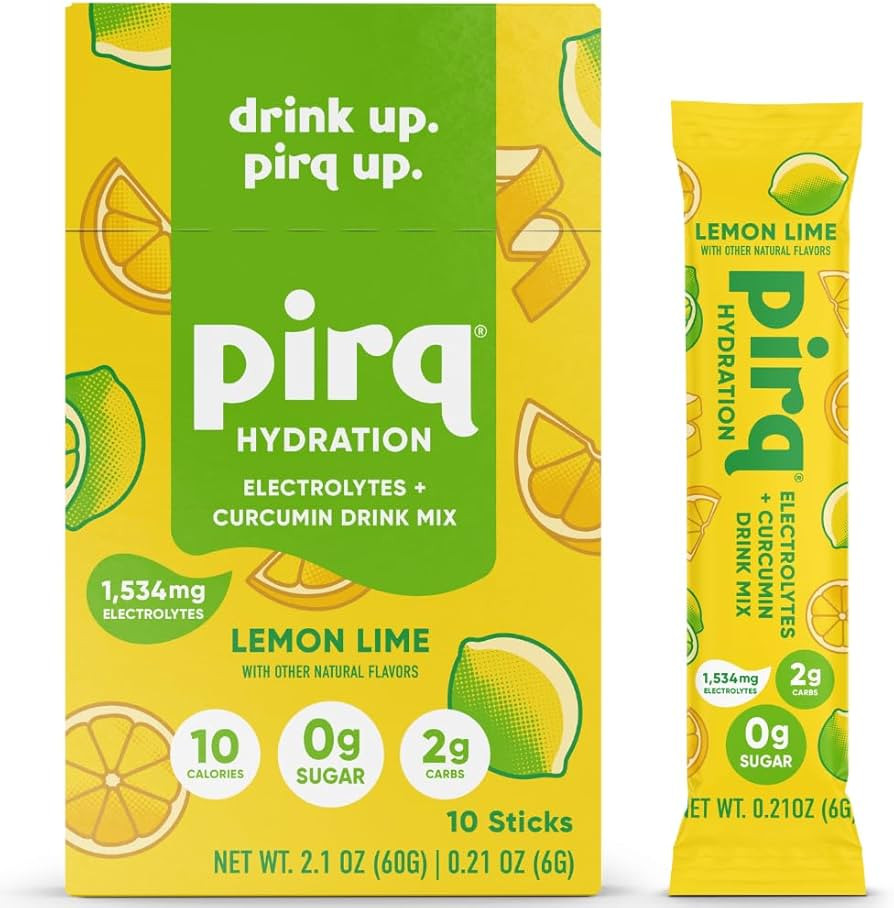 Pirq Hydration - Lemon Lime - Hydration Powder Packets | Electrolyte Drink Mix | Curcumin | B Vit... | Amazon (US)